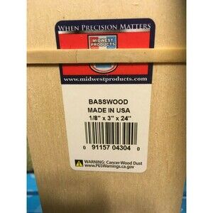 Midwest Basswood wood 1/8 x 3 x 24in (1)pc.